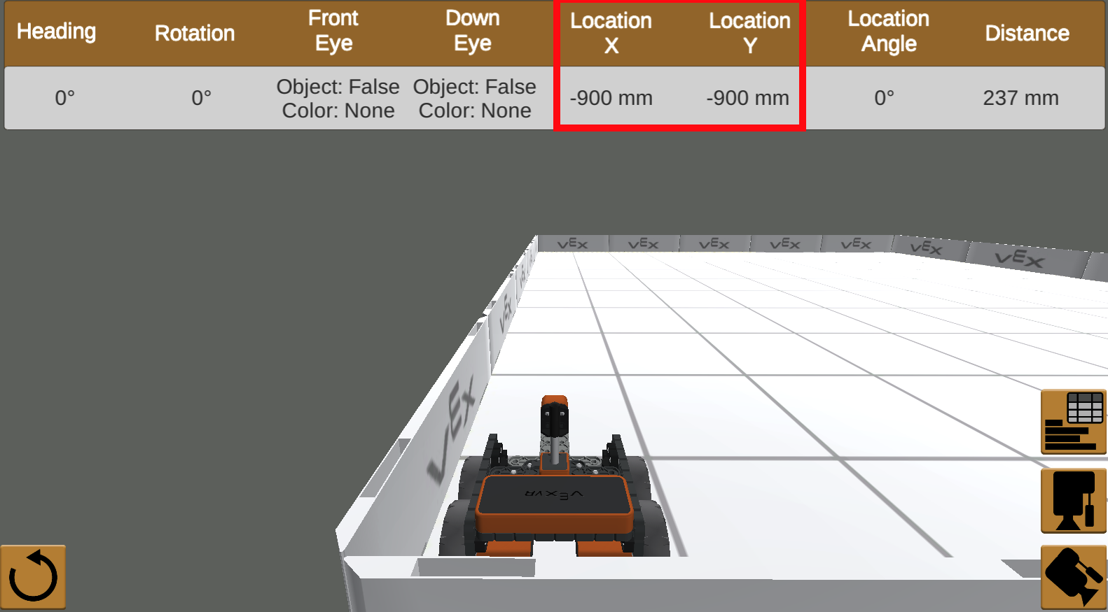 VEXcode VR ড্যাশবোর্ডের স্ক্রিনশট প্রোগ্রামিং পরিবেশে উপলব্ধ লেআউট এবং বৈশিষ্ট্যগুলি প্রদর্শন করে, ভার্চুয়াল রোবট সিমুলেশনগুলি কোডিং এবং ডিবাগ করার জন্য ডিজাইন করা হয়েছে৷