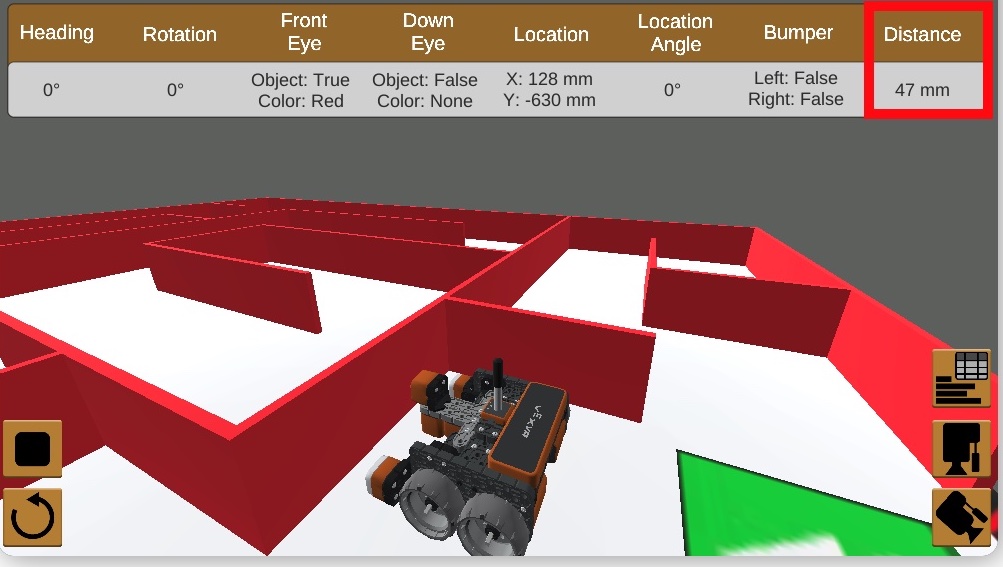 VEXcode VR 로봇의 기능을 설명하는 다이어그램으로, 코딩 및 로봇 교육을 위해 설계된 주요 구성 요소와 기능을 강조하고 있습니다.