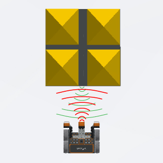 Diagram dat de kenmerken van de VEXcode VR-robot illustreert, met nadruk op de mogelijkheden en componenten ervan. Het is ontworpen om te helpen bij het leren van coderingsconcepten via een virtuele programmeeromgeving.