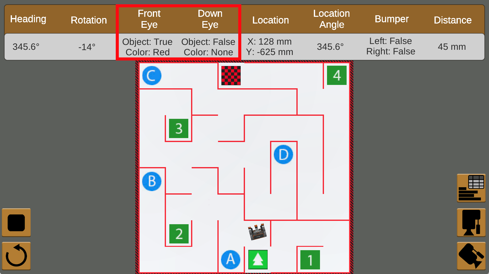 Діаграма, що ілюструє ключові функції робота VEXcode VR, підкреслюючи його можливості програмування, датчики та елементи дизайну, які підтримують освітні цілі з програмування та робототехніки.