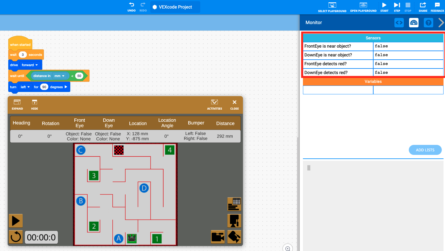 VEXcode VR রোবট বৈশিষ্ট্যগুলির চিত্র, অনলাইন প্রোগ্রামিং পরিবেশের মধ্যে ভার্চুয়াল রোবটের নকশা এবং ক্ষমতা প্রদর্শন করে, ছাত্র এবং শিক্ষাবিদদের জন্য কোডিং এবং রোবোটিক্সে এর শিক্ষাগত অ্যাপ্লিকেশনগুলিকে হাইলাইট করে৷