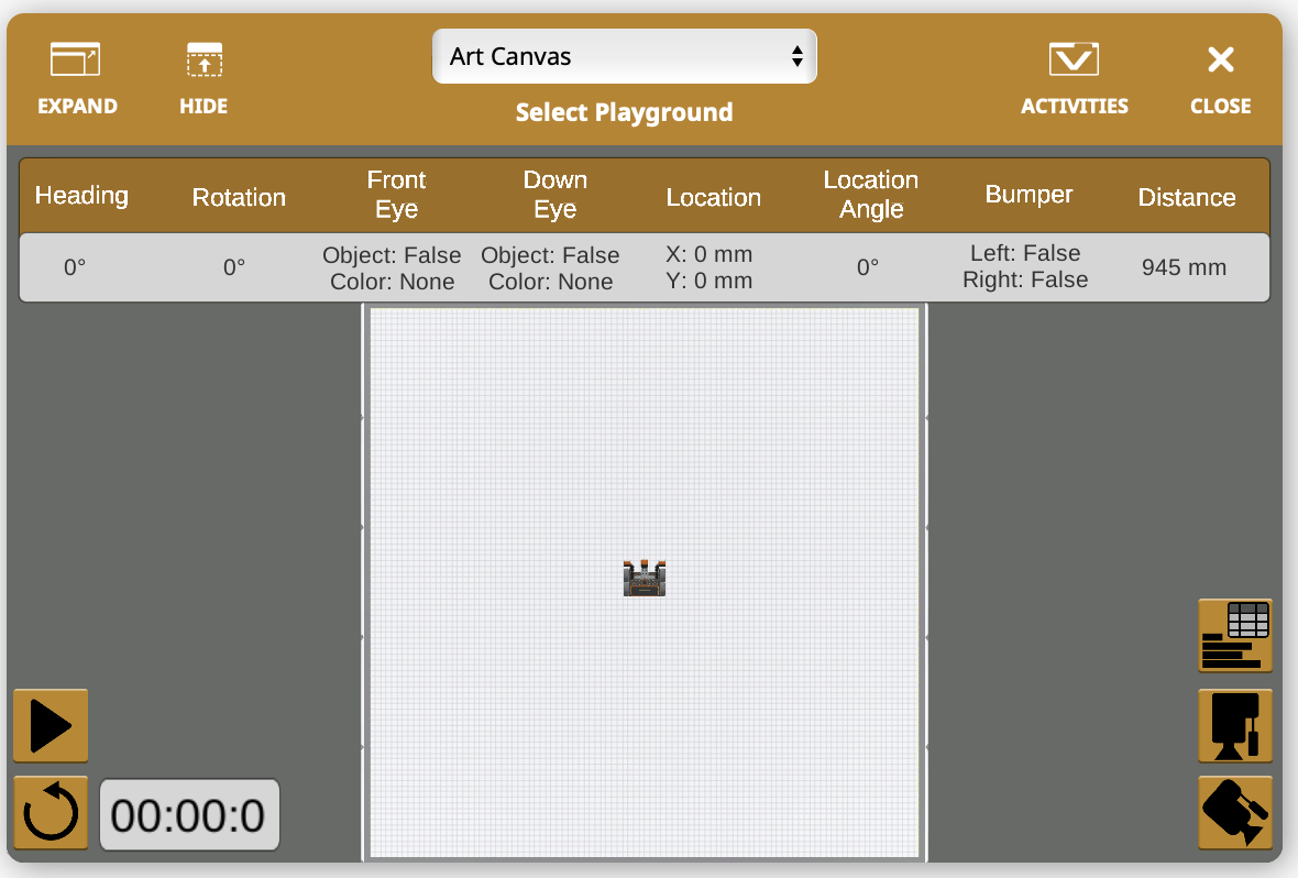 Capture d'écran de l'interface de dépannage VEXcode VR, affichant des options et des informations pour aider les utilisateurs à résoudre les problèmes lors de la programmation d'un robot virtuel.
