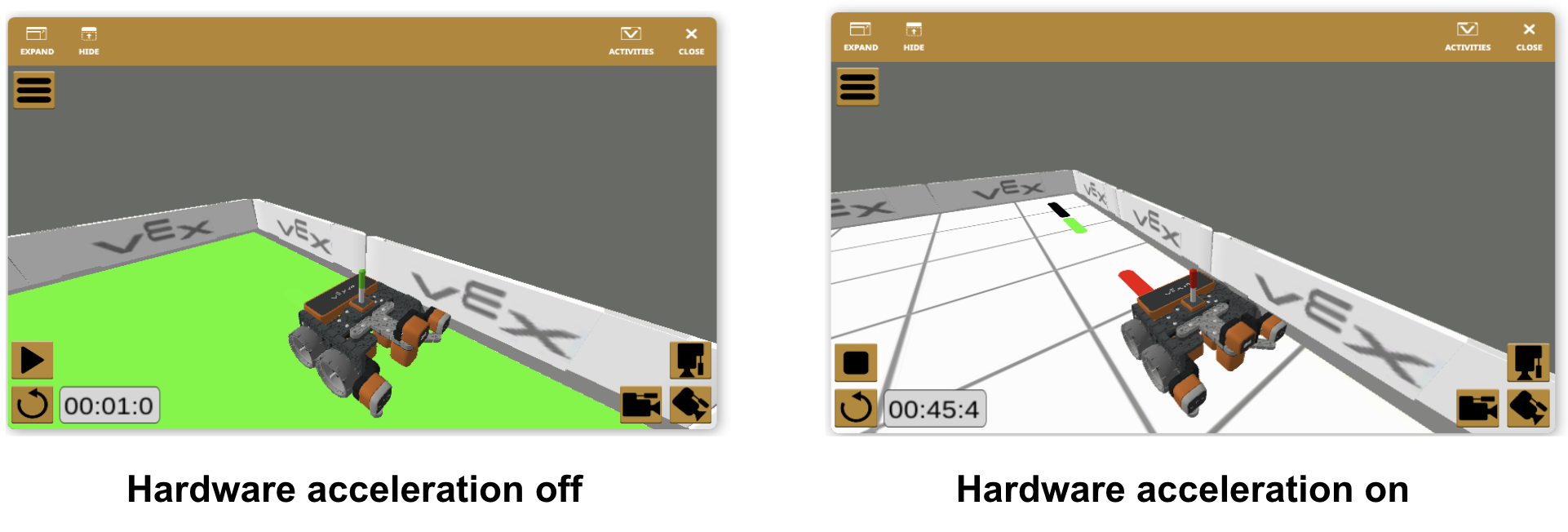 Captura de pantalla de consejos para la resolución de problemas de VEXcode VR, que muestra problemas comunes y soluciones para los usuarios que programan un robot virtual, enfatizando el soporte para conceptos de codificación y resolución de problemas en la educación STEM.