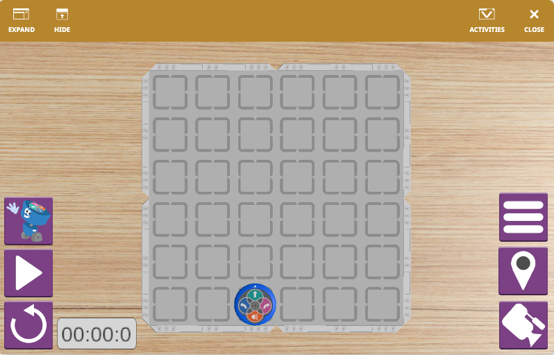 VEXcode VR-এ 123 প্লেস্পেসের স্ক্রিনশট, সিমুলেশনের মাধ্যমে প্রোগ্রামিং ধারণা শেখার জন্য ডিজাইন করা ভার্চুয়াল রোবট এবং কোডিং ইন্টারফেস প্রদর্শন করে, যা STEM শিক্ষার নতুন এবং উন্নত ব্যবহারকারী উভয়ের জন্যই উপযুক্ত।
