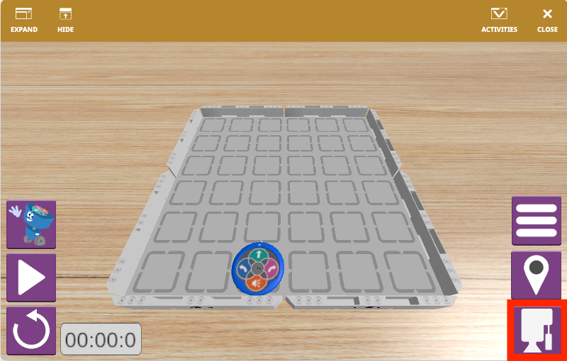 Screenshot dell'interfaccia VEXcode VR 123 Playspace, che mostra l'ambiente di codifica basato su blocchi per la programmazione di un robot virtuale, progettato per facilitare l'apprendimento della codifica e della robotica per studenti e insegnanti.