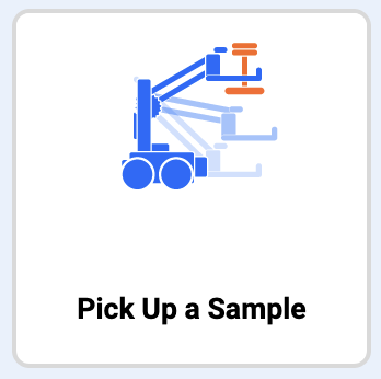 Näyttökaappaus VEXcode VR -käyttöliittymästä, joka esittelee "GO Competition – Mars Math Expedition" -osion, jossa on lohkopohjainen koodausympäristö, joka on suunniteltu opettamaan koodauskäsitteitä virtuaalisen robotiikan avulla.