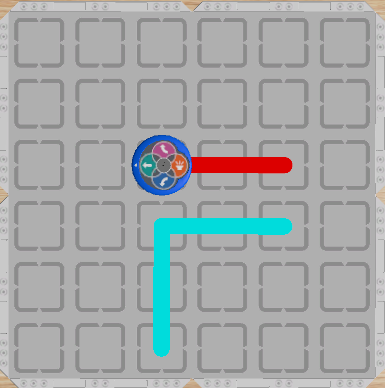 ภาพหน้าจอของ 123 Playspace ใน VEXcode VR แสดงให้เห็นสภาพแวดล้อมเสมือนจริงที่ผู้ใช้สามารถเขียนโปรแกรมและควบคุมหุ่นยนต์เสมือนจริง ซึ่งได้รับการออกแบบมาเพื่ออำนวยความสะดวกในการเรียนรู้การเขียนโค้ดและหุ่นยนต์