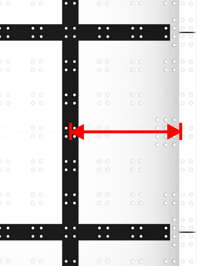 Diagramma, kas ilustrē VIQC Full Volume specifikācijas 2023.–2024. gada sezonai VEXcode VR, demonstrējot izmērus un prasības virtuālo robotu programmēšanai izglītības kontekstā.