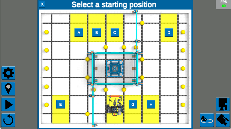 Screenshot dell'interfaccia VR di VEXcode che mostra l'ambiente di programmazione per VIQC Pitching In (2021-2022), con opzioni di codifica basate su blocchi e testo per la programmazione di robot virtuali, progettato per l'istruzione STEM e l'apprendimento di concetti di codifica.