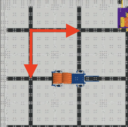 Capture d'écran de l'interface VEXcode VR présentant l'environnement de programmation VIQC Slapshot (2022-2023), doté d'une disposition de codage basée sur des blocs conçue pour enseigner les concepts de codage via la robotique virtuelle.