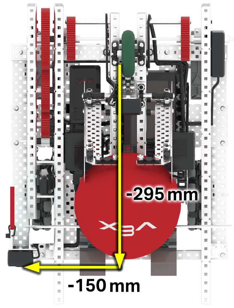Diagramme illustrant la disposition du terrain de jeu VRC Over Under 2023-2024, présentant le placement des obstacles et des zones pour les défis de programmation VEXcode VR, conçus pour améliorer les compétences de codage et les principes de la robotique dans l'éducation STEM.
