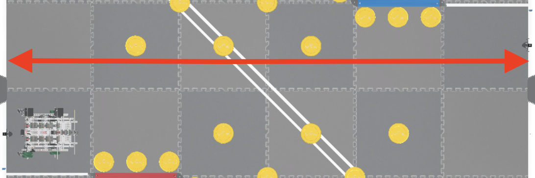 VEXcode VR sąsajos ekrano kopija, kurioje demonstruojama VRC Spin Up (2022–2023) kodavimo aplinka, kurioje yra blokų ir teksto kodavimo parinktys, skirtos mokyti kodavimo koncepcijas naudojant virtualią robotiką.