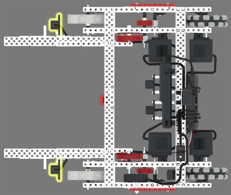 Screenshot van de VEXcode VR-interface met de programmeeromgeving voor de VRC Tipping Point-uitdaging, met op blokken gebaseerde coderingsopties en een virtuele robot voor educatieve doeleinden.
