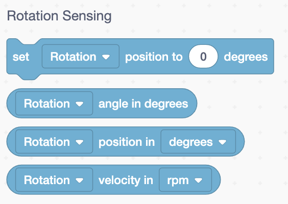 VRC Tipping Point(2021-2022) 챌린지를 위한 프로그래밍 환경을 보여주는 VEXcode VR 인터페이스의 스크린샷. 사용자가 가상 로봇에 대한 코드를 만들고 테스트할 수 있는 블록 기반 코딩 옵션이 특징입니다.
