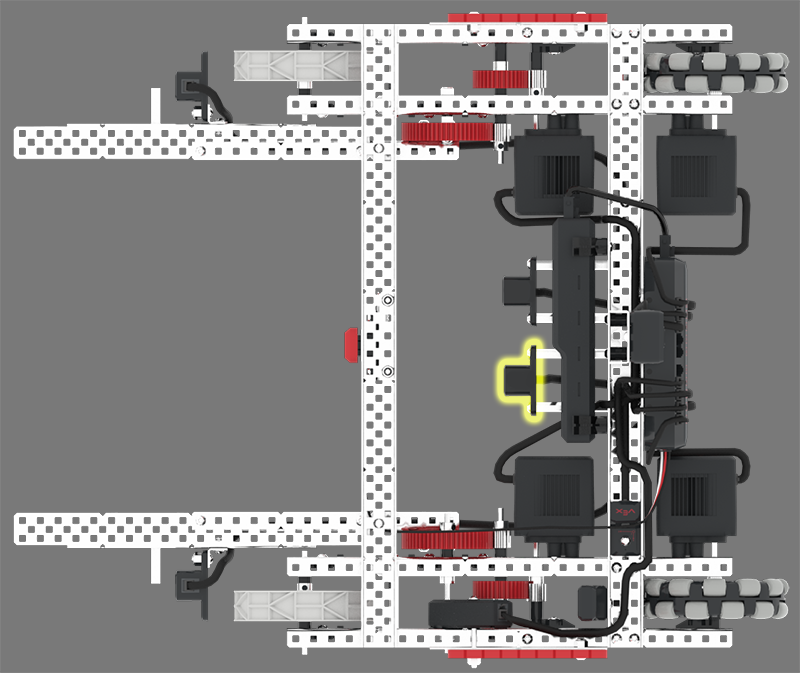 Screenshot van de VEXcode VR-interface met blokgebaseerde coderingsopties voor het programmeren van een virtuele robot, met elementen die verband houden met de VRC Tipping Point-competitie (2021-2022), waarbij de educatieve functies voor STEM-onderwijs worden benadrukt.