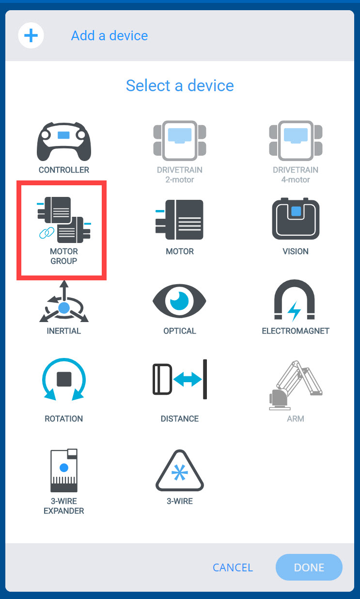 Diagrama de un robot de competición V5 que muestra los componentes clave y las características de diseño, ilustrando la estructura y funcionalidad relevantes para las competiciones de robótica V5.