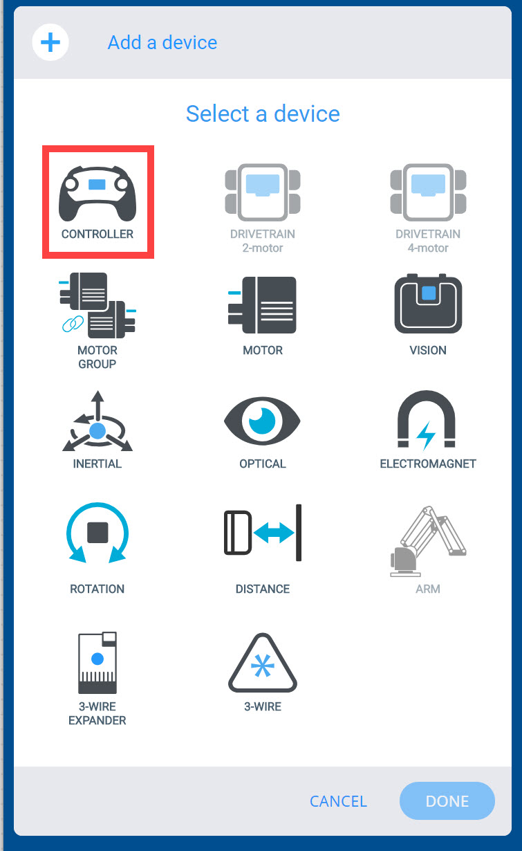 Diagrama ilustrando os componentes e a estrutura de um robô de competição V5, mostrando várias peças, como motores, sensores e elementos estruturais, relevantes para a Descrição da Categoria V5 no contexto da robótica de competição.