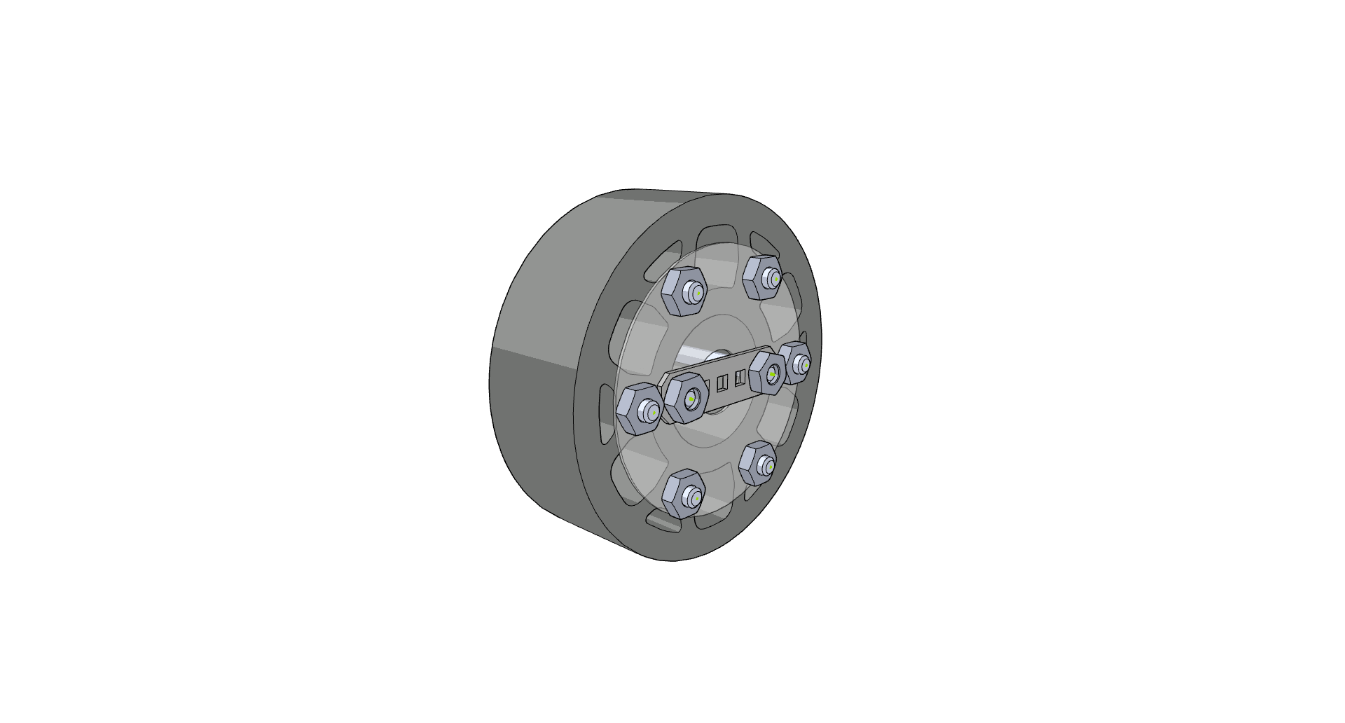 Image montrant le processus de vissage des écrous pour les robots de compétition VEX V5, illustrant l'étape d'assemblage dans la construction d'un robot de compétition.