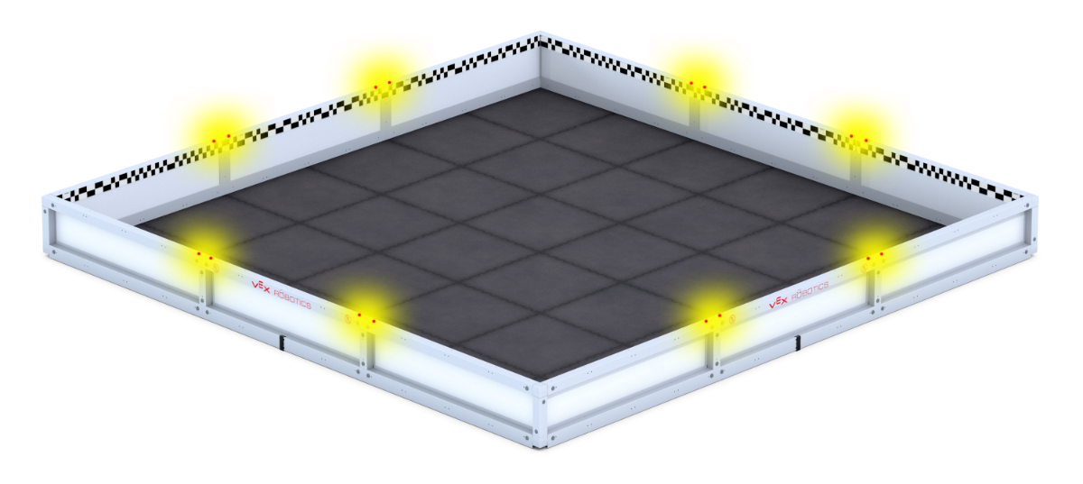Diagram yang mengilustrasikan proses perakitan untuk robot kompetisi dalam kategori V5, menyoroti komponen dan koneksi utama.