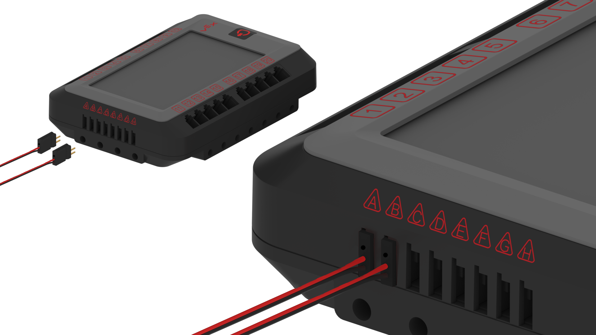 Diagramm, das den Einrichtungsprozess für VEX AI, einschließlich Schlüsselkomponenten und Verbindungen, als Teil der V5-Kategoriebeschreibung veranschaulicht.