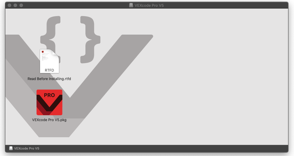 Capture d'écran du processus d'installation de VEX V5, affichant des instructions étape par étape et des éléments visuels liés à la configuration du système V5.