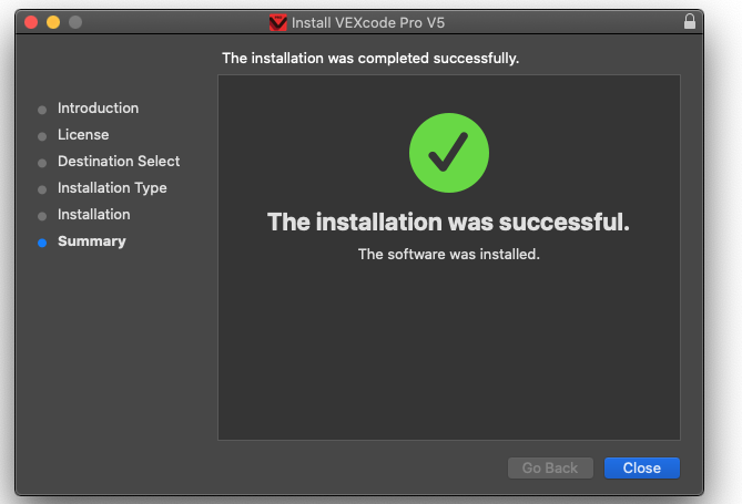 Captura de pantalla del proceso de instalación de VEX V5, mostrando instrucciones paso a paso y elementos visuales relacionados con la configuración del sistema V5.