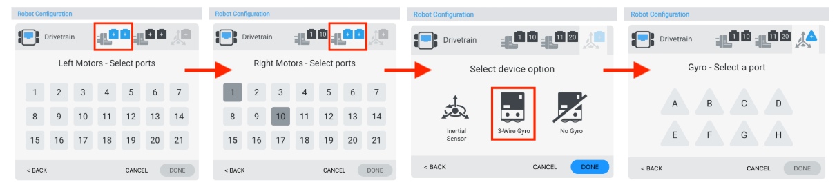 Diagramm zur Veranschaulichung der V5-Roboterkonfiguration mit beschrifteten Komponenten und Verbindungen für eine optimale Einrichtung, verwendet im Kontext der V5-Kategoriebeschreibung.