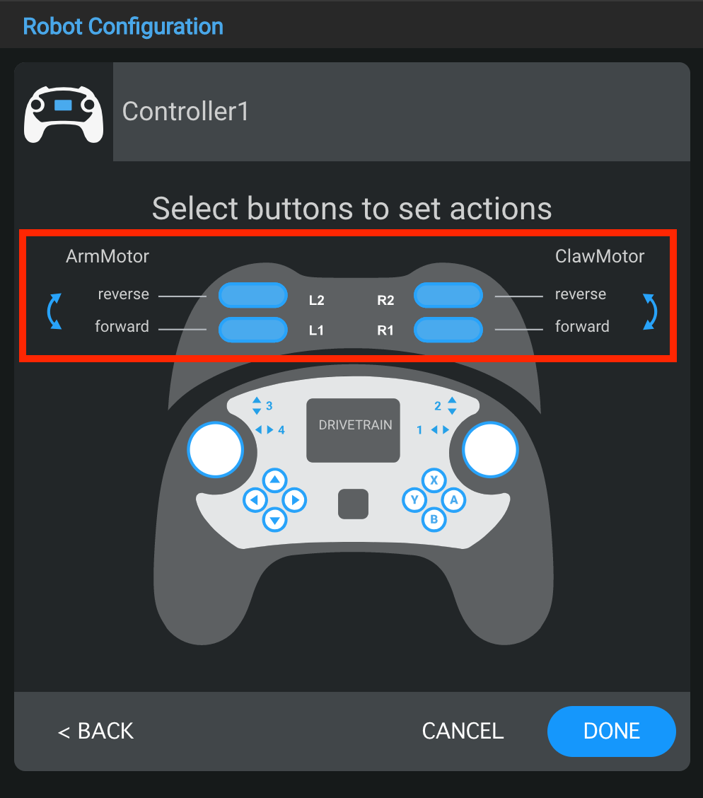 Diagrama que ilustra la configuración de un robot V5, mostrando varios componentes y su disposición para un rendimiento óptimo en aplicaciones de robótica.