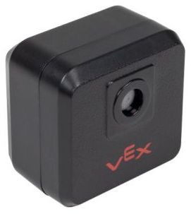 Image d'un capteur GPS V5, illustrant sa conception et ses caractéristiques, utilisé en robotique pour la navigation et le positionnement. Le capteur est présenté dans une perspective de haut en bas, mettant en valeur sa taille compacte et ses ports de connexion.