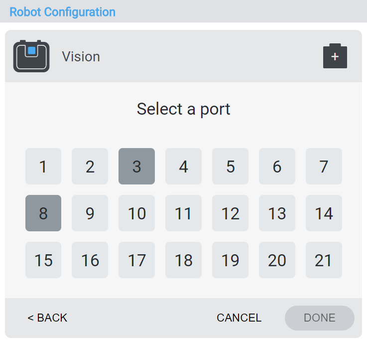 Diagramm, das die Roboterkonfiguration für V5 veranschaulicht und verschiedene Komponenten und ihre Verbindungen zeigt, die für die V5-Kategoriebeschreibung relevant sind.