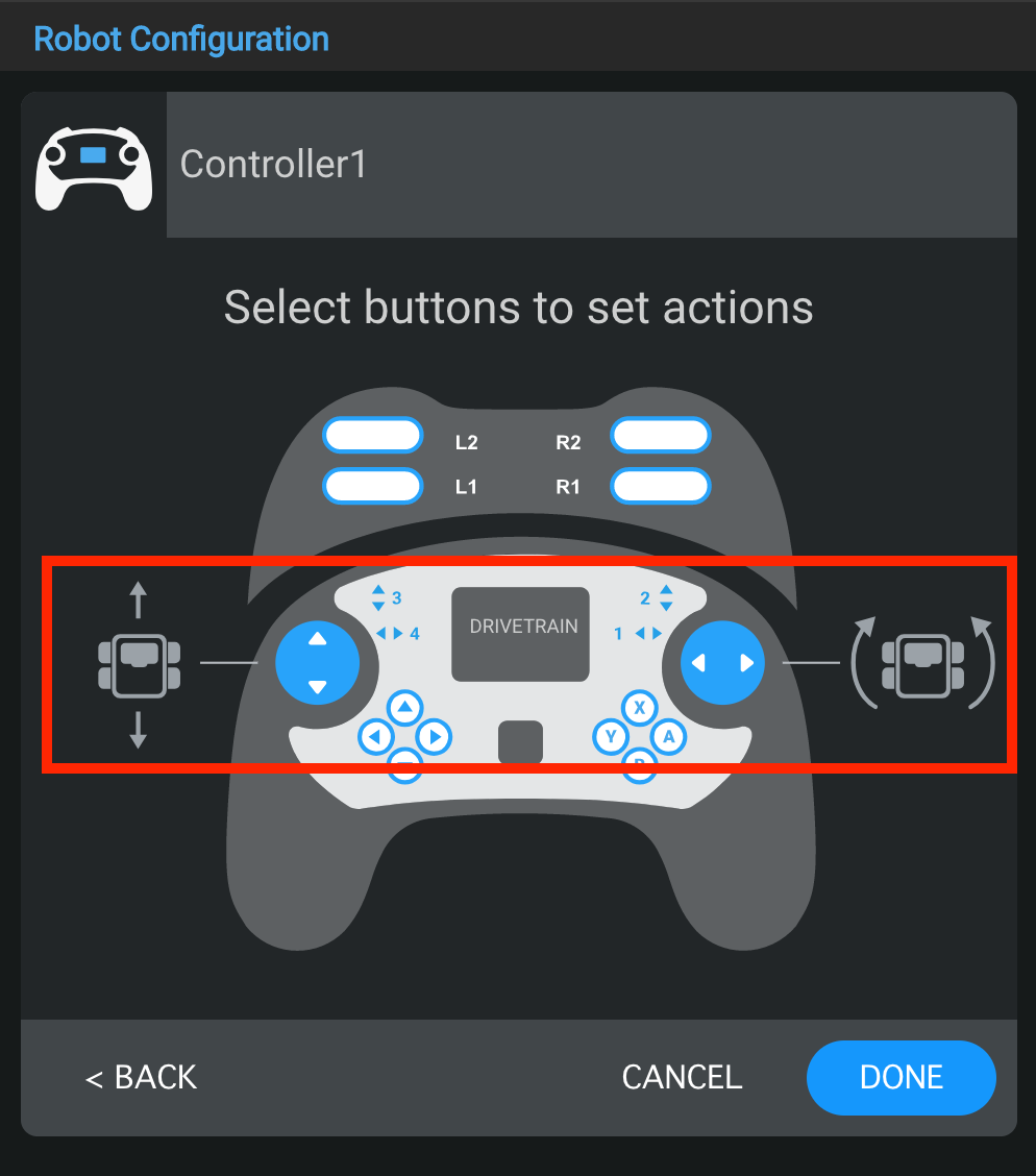 Diagrama que ilustra la configuración de un robot V5, mostrando varios componentes y su disposición para un rendimiento óptimo en aplicaciones de robótica.