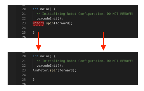A V5 kategória robotkonfigurációját bemutató diagram, amely bemutatja a különböző alkatrészeket és azok elrendezését a robotbeállításon belül.