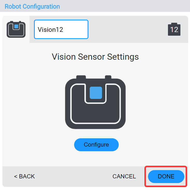 Diagram znázorňující konfiguraci robota V5, zobrazující různé součásti a jejich připojení, relevantní pro sekci Popis kategorie V5 a Konfigurace robota.
