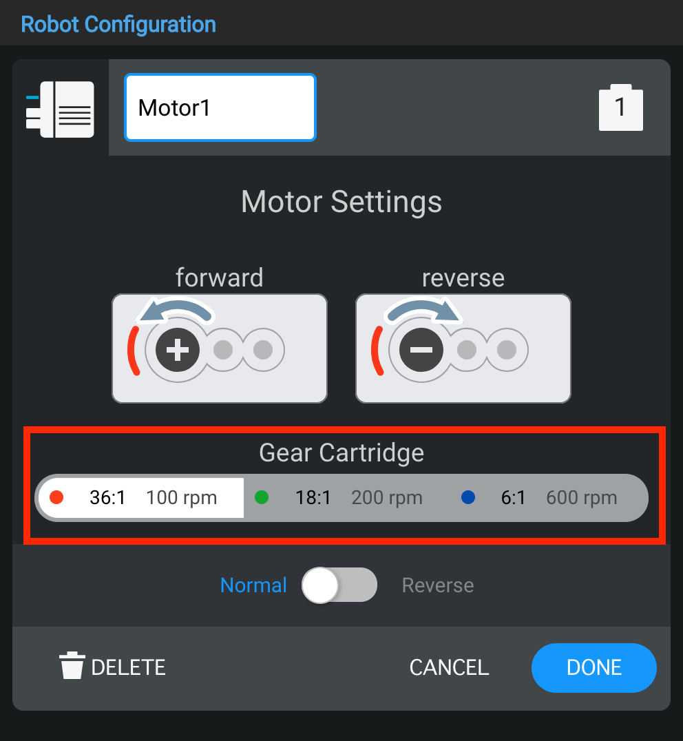Diagramma che illustra le opzioni di configurazione del robot per V5, che mostra vari componenti e le relative connessioni, pertinenti alla sezione Descrizione della categoria V5.