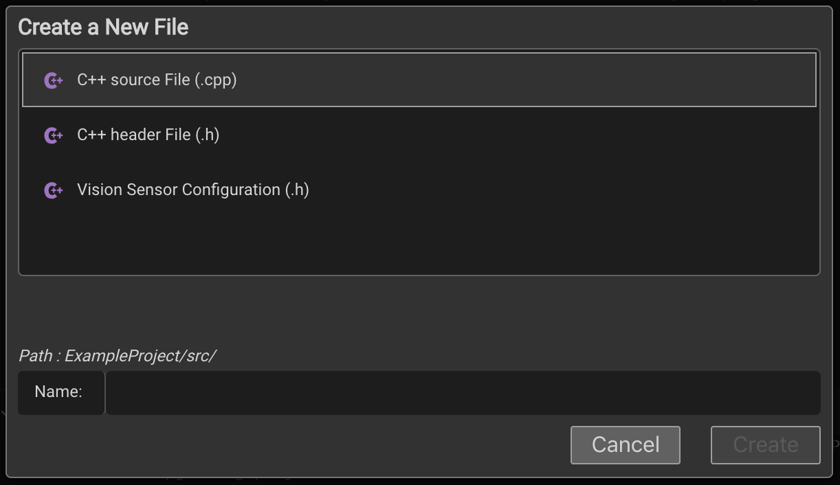 Captura de tela da interface do tutorial de descrição da categoria V5, exibindo várias opções de seleção para os usuários escolherem, ilustrando o processo de seleção de tipos no sistema de robótica VEX V5.