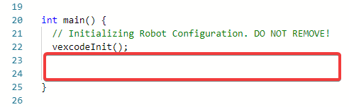 Screenshot einer VEX V5-Roboterprogrammierschnittstelle, die verschiedene Codierungsblöcke und Optionen zum Erstellen eines Roboterprogramms zeigt, relevant für die V5-Kategoriebeschreibungs-Tutorials.