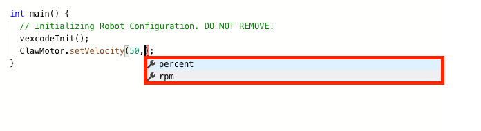 Näyttökaappaus VEX V5 -robotin opetuskäyttöliittymästä, joka esittelee erilaisia ​​ohjelmointivaihtoehtoja ja ominaisuuksia, joiden avulla käyttäjät voivat oppia robotiikkakonsepteja ja osallistua niihin.