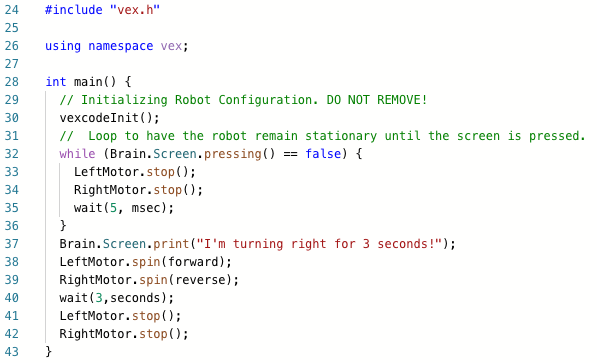 Captura de tela da interface do tutorial do robô VEX V5, exibindo várias opções de programação e recursos disponíveis para os usuários aprenderem e criarem com a robótica VEX.