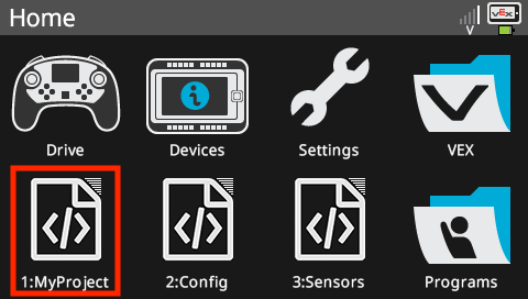 Captura de tela de uma interface de programação do VEX V5 Blocks, mostrando vários blocos de programação e opções disponíveis para usuários no contexto de um tutorial.