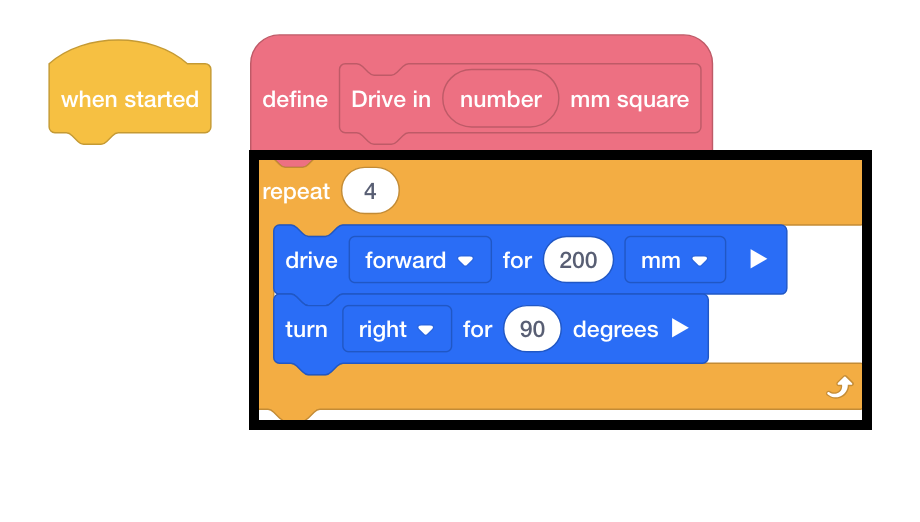 Captura de pantalla de la función Definir bloque en V5, que ilustra cómo crear y personalizar bloques en la sección del tutorial. La imagen muestra una interfaz de usuario con opciones y configuraciones para la configuración de bloques.