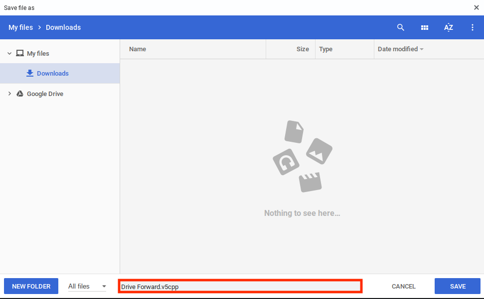 V5 ক্যাটাগরি বর্ণনা: C++ প্রকল্পগুলি খুলুন এবং সংরক্ষণ করুন - VEX রোবোটিক্স সফ্টওয়্যারে C++ প্রকল্প ফাইলগুলি পরিচালনার জন্য প্রক্রিয়াটির একটি ভিজ্যুয়াল উপস্থাপনা, ব্যবহারকারীদের জন্য উপলব্ধ মূল পদক্ষেপ এবং বিকল্পগুলি চিত্রিত করে।