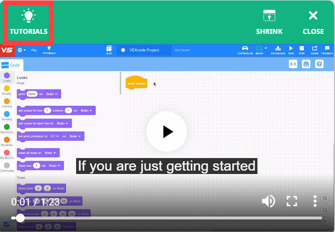 Capture d'écran d'une interface de didacticiel montrant les fonctionnalités d'aide du projet dans V5, y compris les options de navigation et le texte d'instruction, conçues pour aider les utilisateurs à gérer efficacement leurs projets.