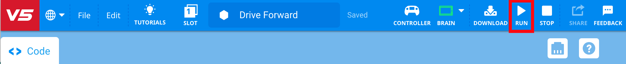 Icono de ejecución que representa la ejecución de los tutoriales de Python en la descripción de la categoría V5.
