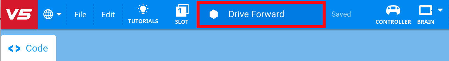 Logo hướng dẫn VEX V5 Drive Forward có hình ảnh robot và văn bản cách điệu, đại diện cho hướng dẫn lập trình Python dành cho robot VEX.