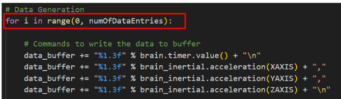 กราฟแสดงจำนวนการวนซ้ำในบทช่วยสอน Python VEX V5 แสดงจุดข้อมูลและแนวโน้มที่เกี่ยวข้องกับการวนซ้ำของการเขียนโปรแกรมในหุ่นยนต์