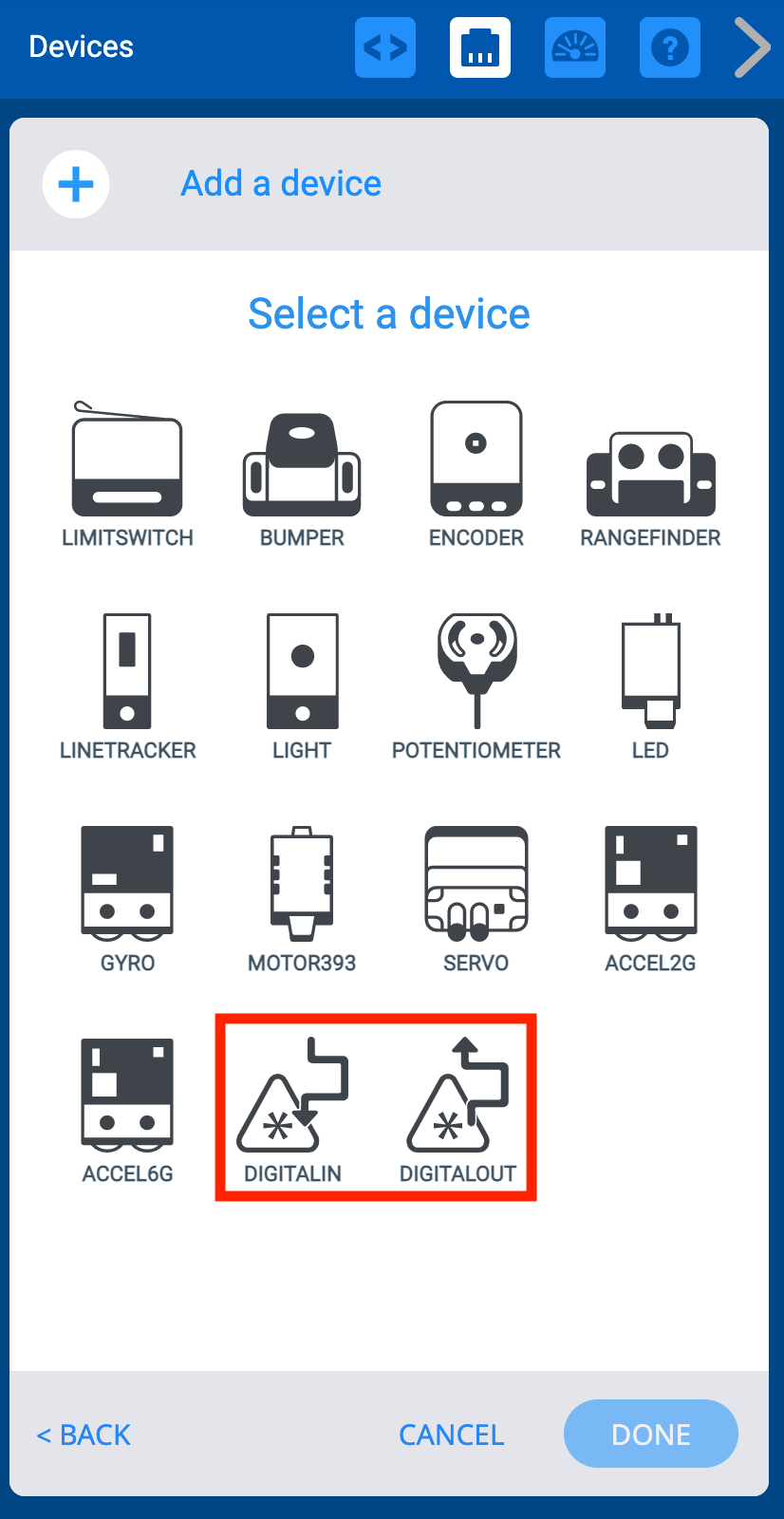 Diagram dat de configuratie van een V5-robot illustreert, met verschillende componenten en hun opstelling voor optimale prestaties in roboticatoepassingen.