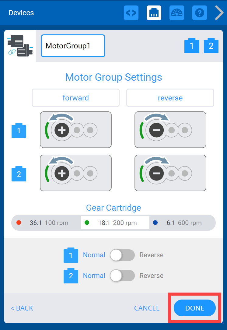 Diagram ter illustratie van de configuratie van een V5-robot, met verschillende componenten en hun aansluitingen, relevant voor de V5-categoriebeschrijving in het gedeelte Robotconfiguratie.