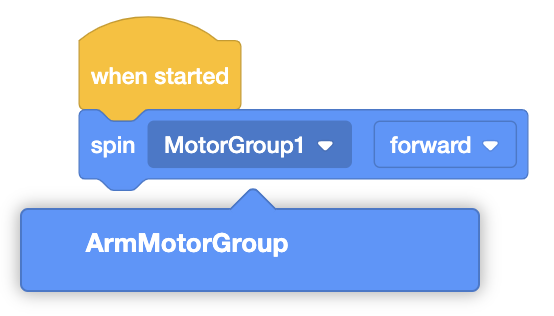 Diagrama que ilustra la configuración del robot para V5, mostrando varios componentes y su disposición dentro del sistema, relevante para la descripción de la categoría V5.