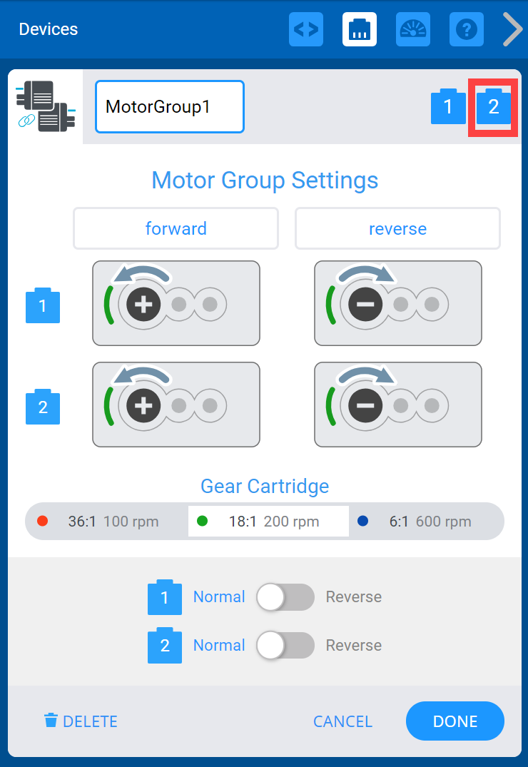 Diagrama que muestra la configuración de un robot V5, incluidos componentes y conexiones etiquetados, ilustrando la configuración para un rendimiento óptimo en aplicaciones robóticas.