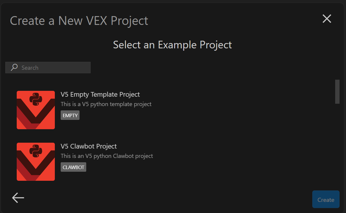 Captura de pantalla de la interfaz de VS Code Extension para V5, que muestra las funciones y herramientas disponibles para los desarrolladores, incluidos fragmentos de código, opciones de depuración y funcionalidades de gestión de proyectos.